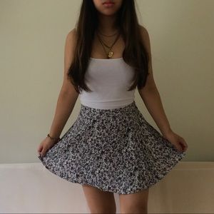 Purple floral circle skirt